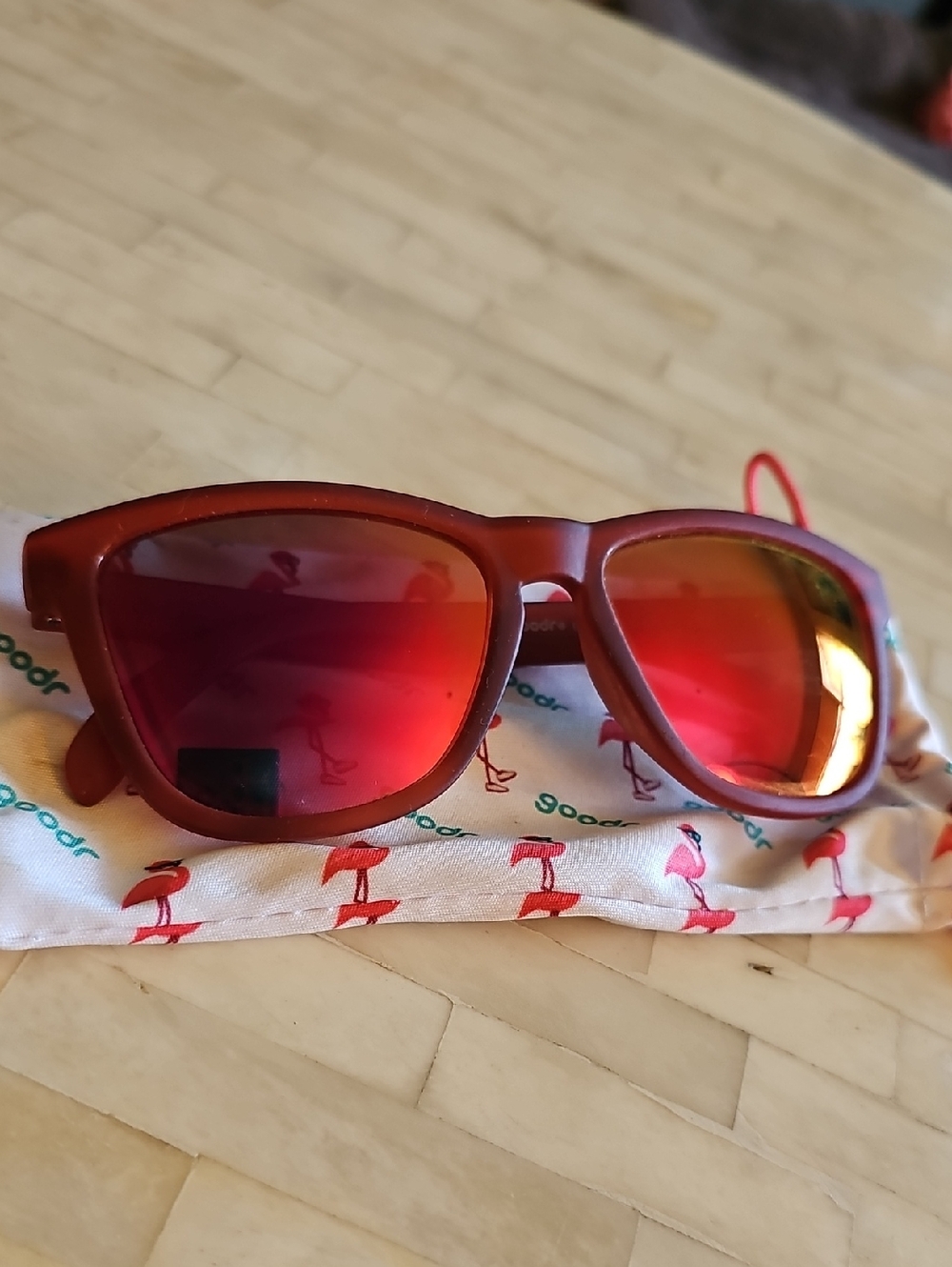 Red Mirrored Wayfarer Goodr Sunglasses